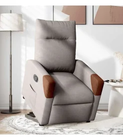 Sale Sta-op-stoel verstelbaar stof taupe Zetels