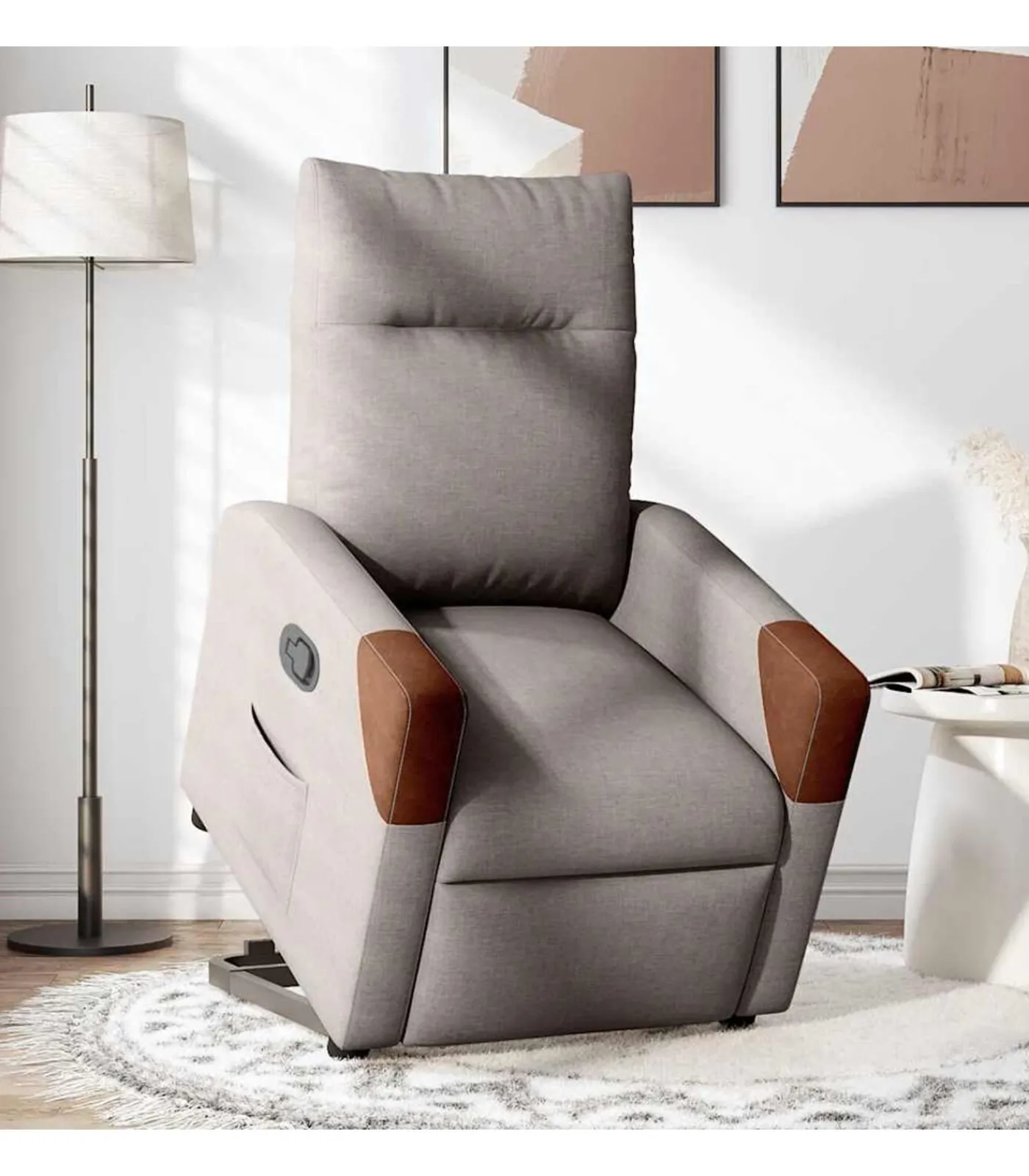 Sale Sta-op-stoel verstelbaar stof taupe Zetels