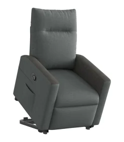 vidaXL Sta-op-stoel verstelbaar stof donkergrijs