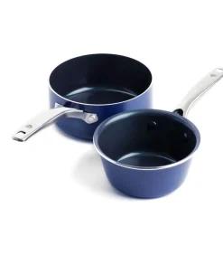 Blue Diamond Steelpannenset - ø 15 en ø 18 cm - Keramische anti-aanbaklaag