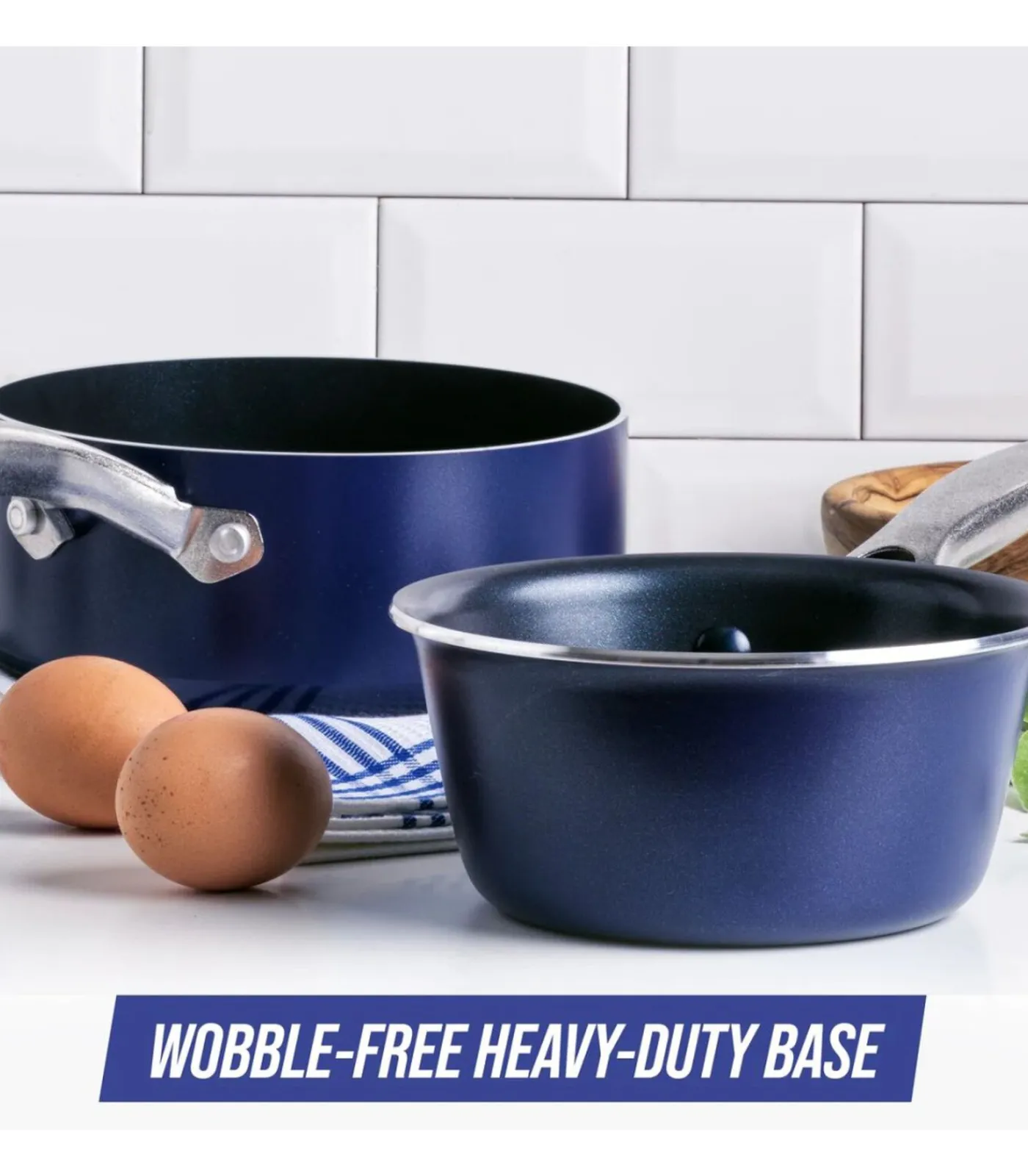 Blue Diamond Steelpannenset - ø 15 en ø 18 cm - Keramische anti-aanbaklaag