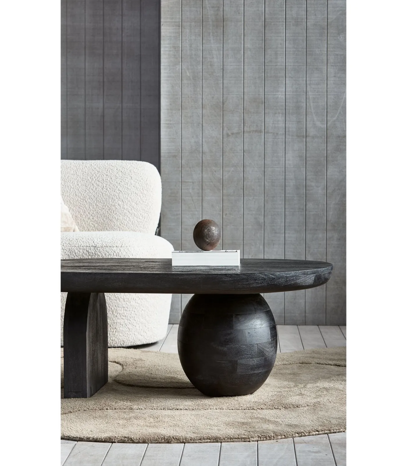 WOOOD Steppe Salontafel - Mango Hout - Zwart - 38x110x72