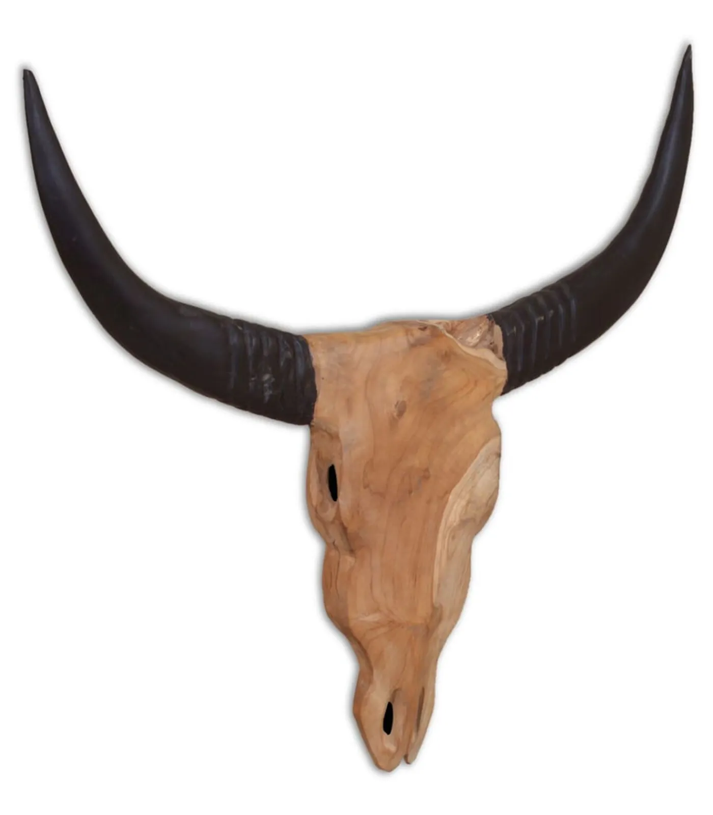 New Stierenbeeld wandgemonteerd 69x6x60 cm teakhout Decoratie