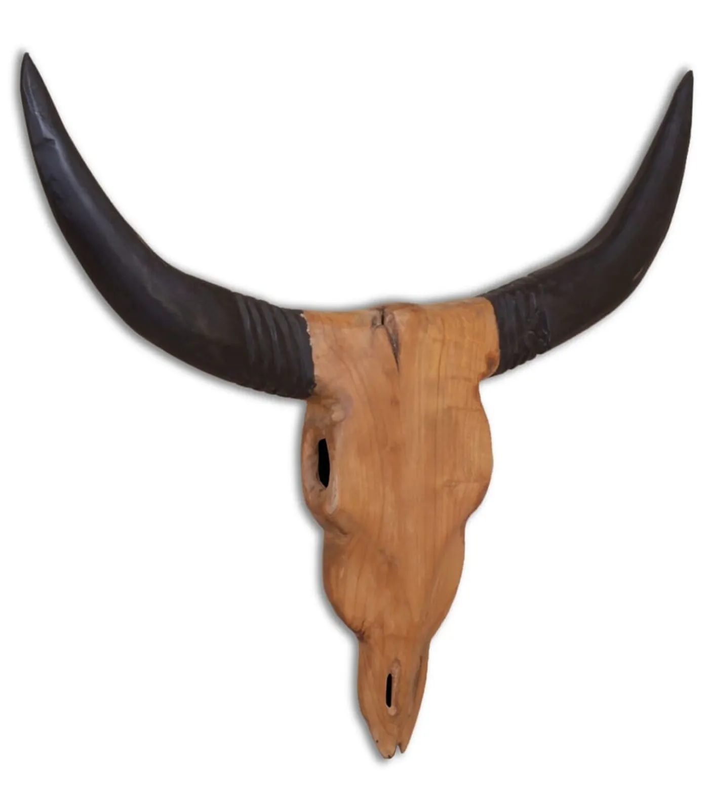 New Stierenbeeld wandgemonteerd 69x6x60 cm teakhout Decoratie