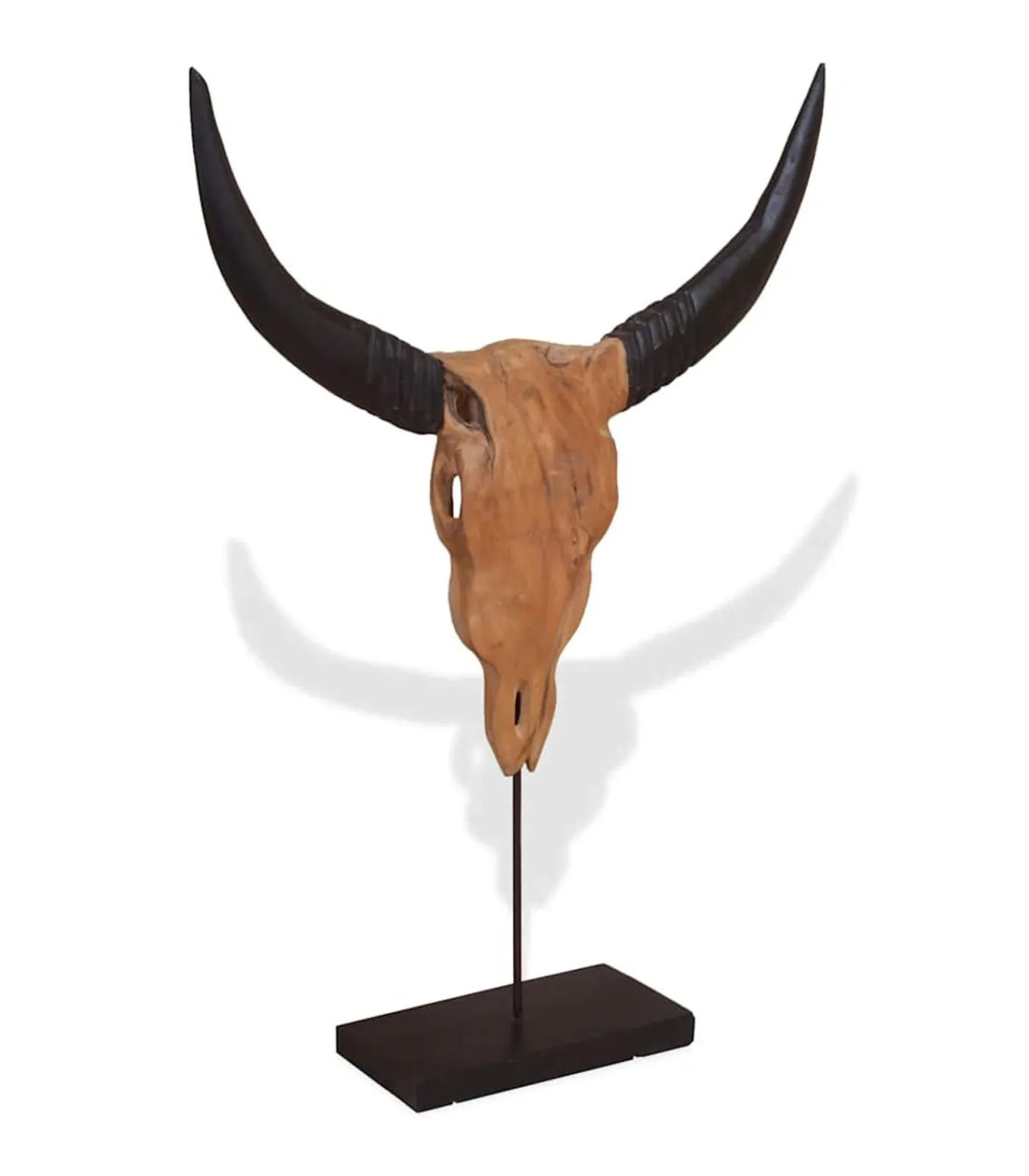 vidaXL Stierenbeeld 66x15x88 cm teakhout