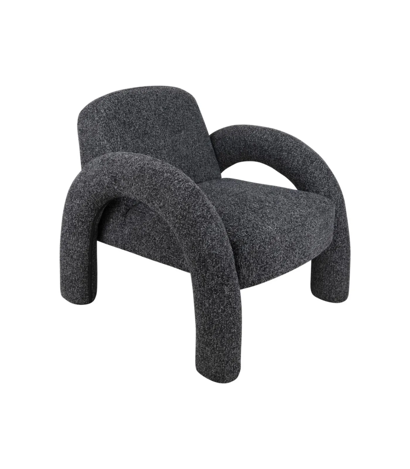 Leitmotiv Stoel Brazo Melange - Zwart - 88x74x74cm