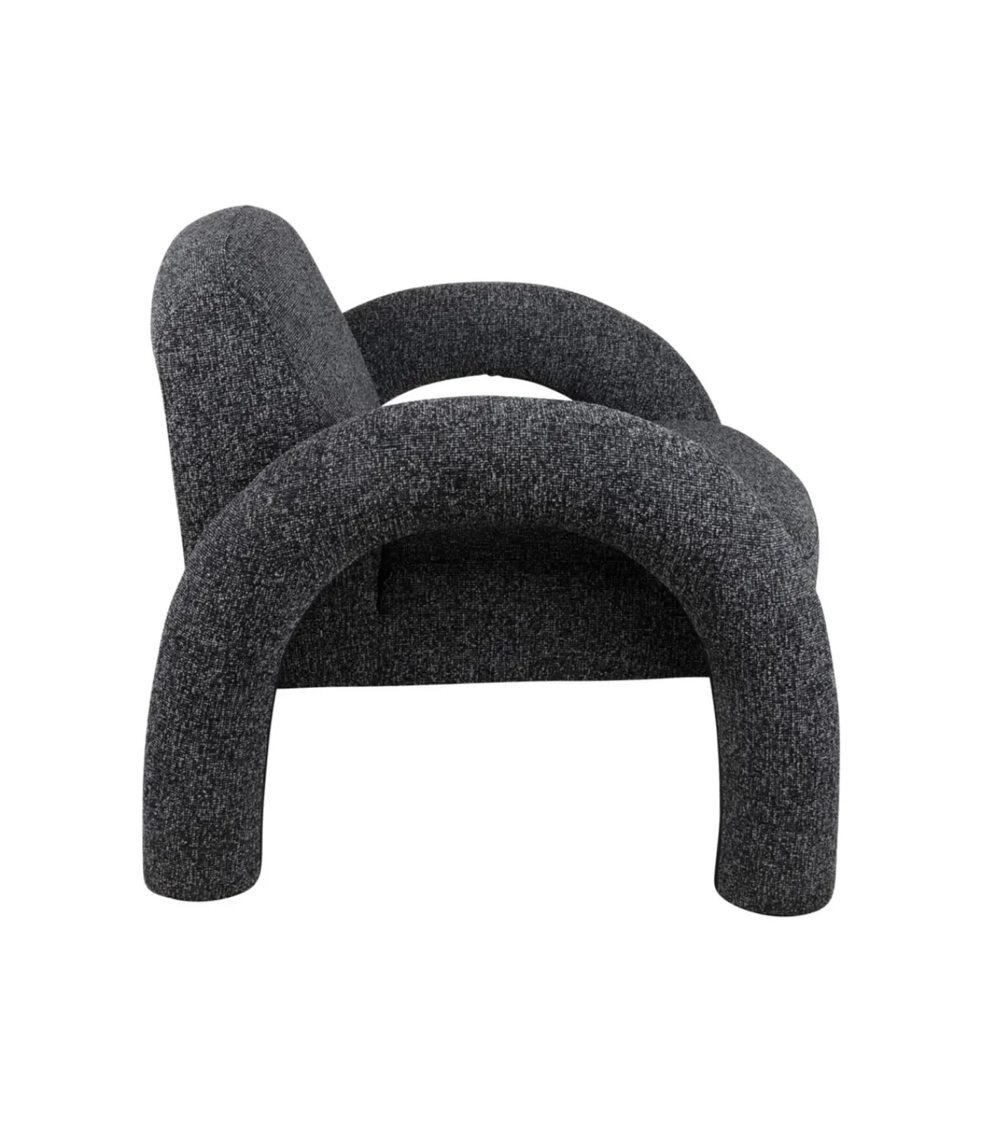 Leitmotiv Stoel Brazo Melange - Zwart - 88x74x74cm