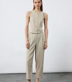 Heren Koton Stofbroek Ceintuur Zakdetail