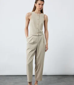 Heren Koton Stofbroek Ceintuur Zakdetail