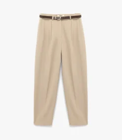 Heren Koton Stofbroek Ceintuur Zakdetail