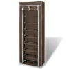 vidaXL Stoffen schoenenrek met hoes 162 x 57 x 29 cm bruin