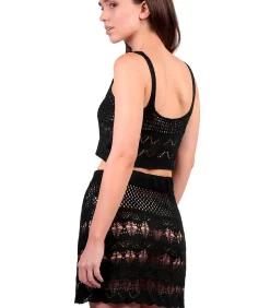 DAMES ADMAS Strand gehaakte top en slip rokje Total Look