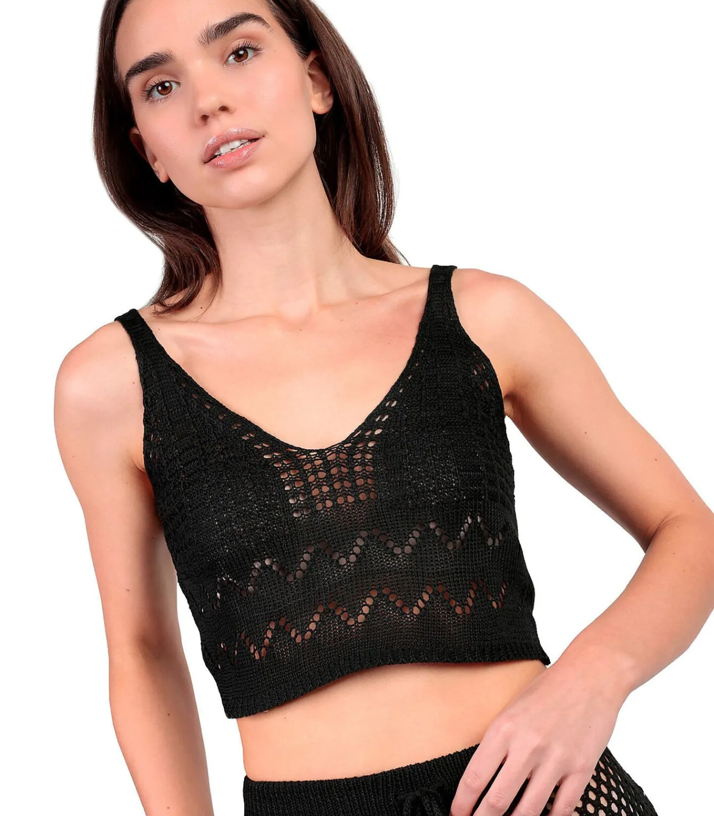 DAMES ADMAS Strand gehaakte top en slip rokje Total Look