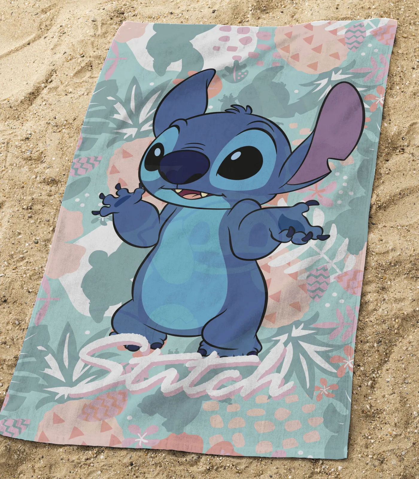 Disney Strandlaken met print, 100% katoen, HOME STITCH TROPICS