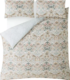 William Morris at Home Strawberry Thief Hessian Dekbedovertrek