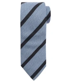 New Stropdas Wol Blend Strepen Lichtblauw Heren Kostuums & Blazers