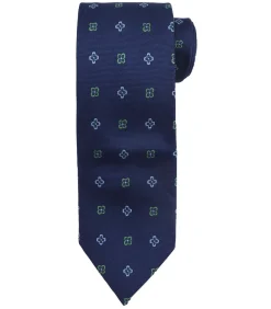 Heren Suitable Stropdas Zijde Bloem Navy