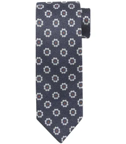 New Stropdas Zijde Bloem Navy Heren Kostuums & Blazers