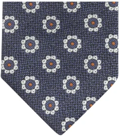New Stropdas Zijde Bloem Navy Heren Kostuums & Blazers