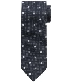 Heren Suitable Stropdas Zijde Bloem Navy