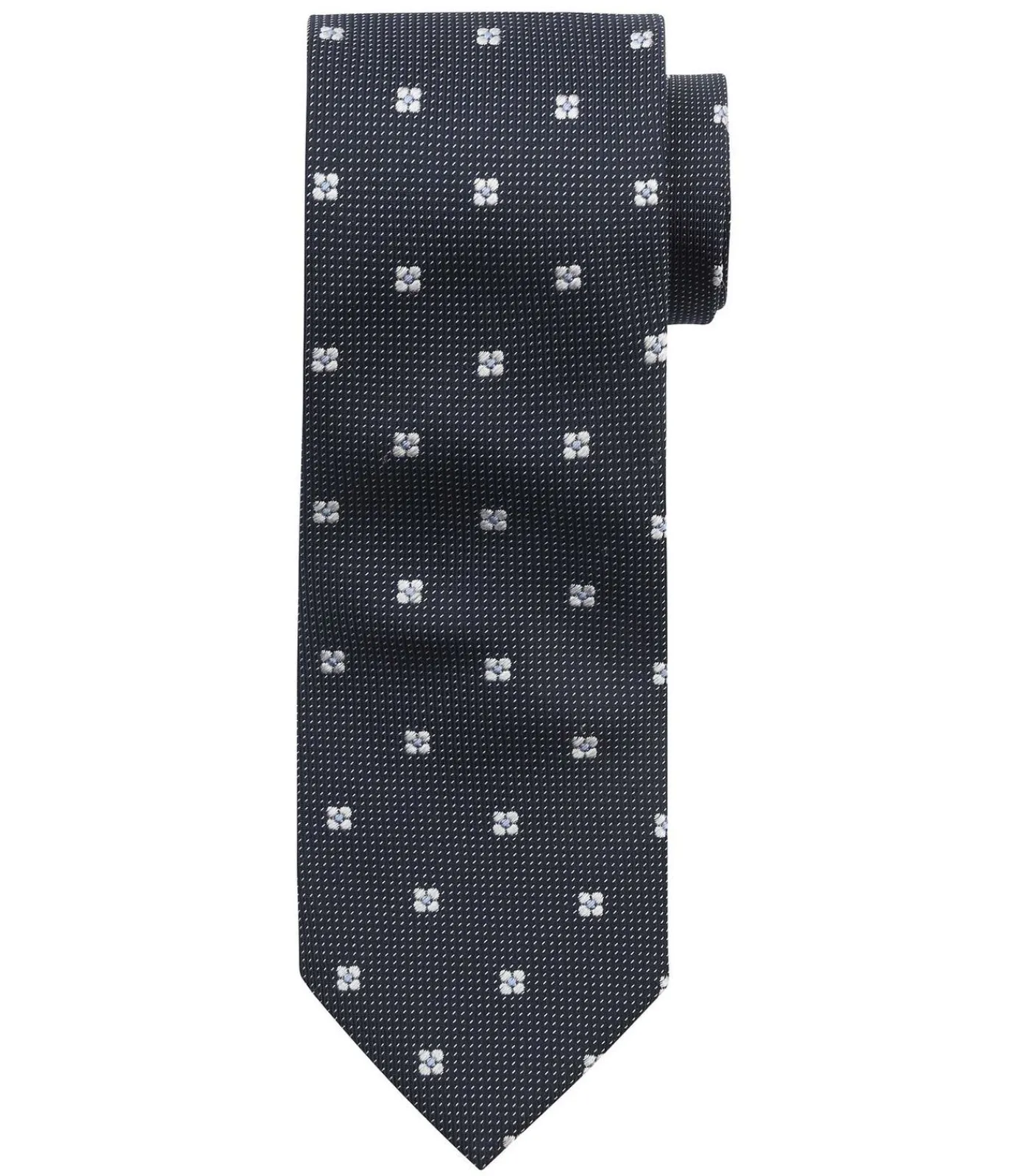 Heren Suitable Stropdas Zijde Bloem Navy