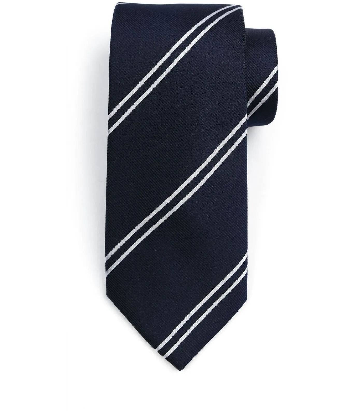 Outlet Stropdas Zijde Double Stripe Bordeaux Heren Kostuums & Blazers