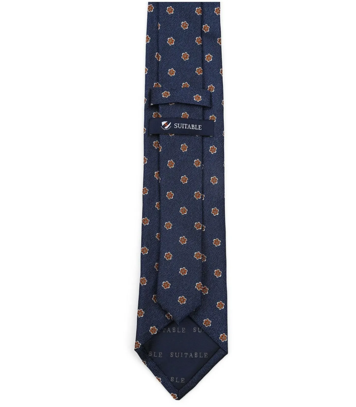 Heren Suitable Stropdas Zijde Flower Navy