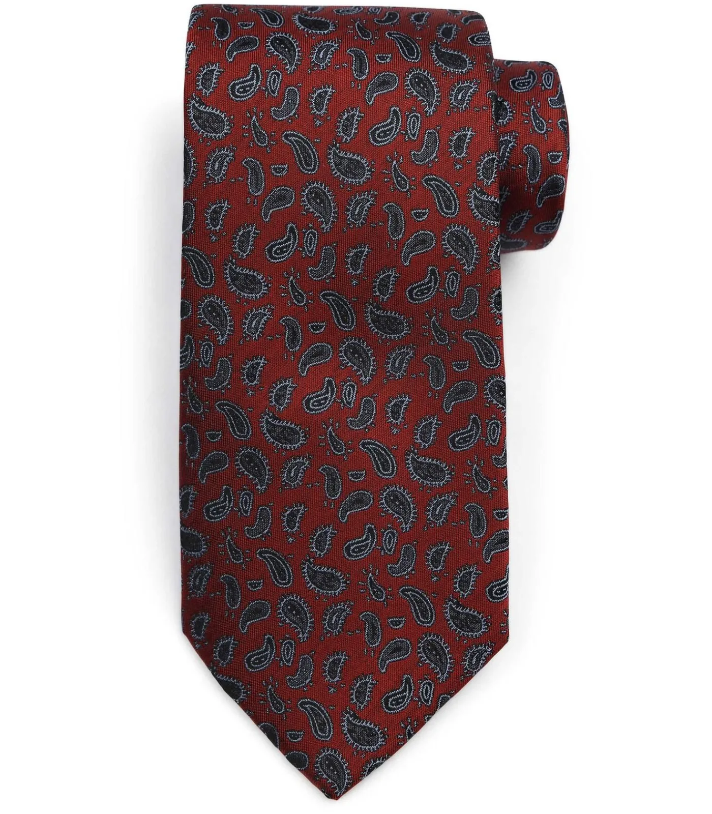 Heren Suitable Stropdas Zijde Paisley Bordeaux