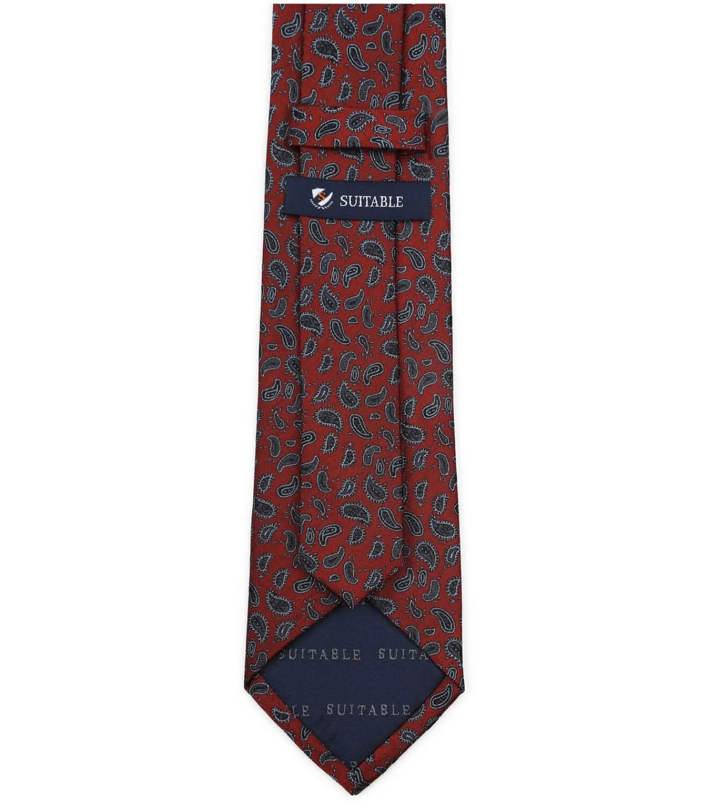 Heren Suitable Stropdas Zijde Paisley Bordeaux