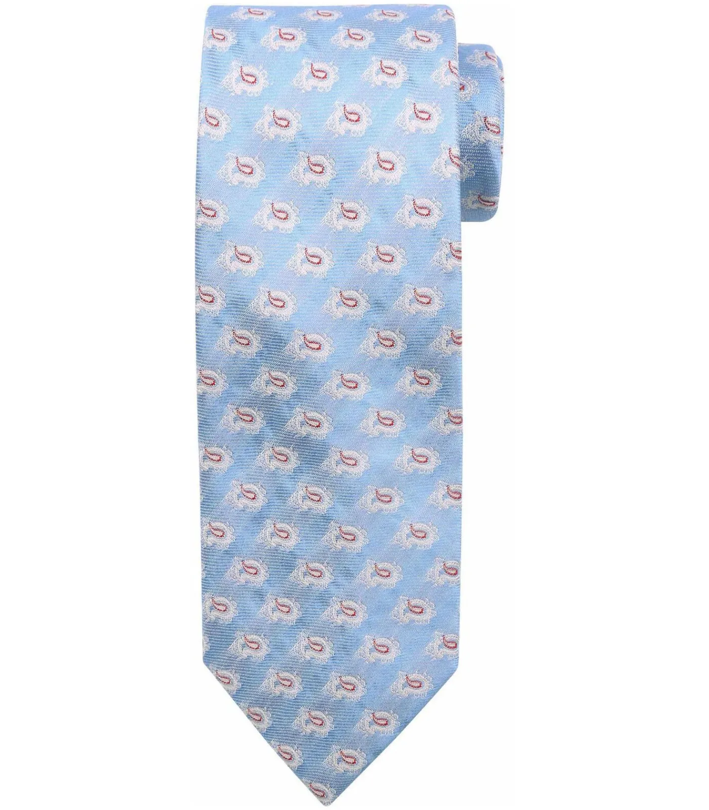 Heren Suitable Stropdas Zijde Paisley Licht Blauw