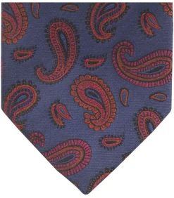 New Stropdas Zijde Paisley Navy Heren Kostuums & Blazers