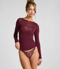 Hot super soft Boothals shirt met Cashmere DAMES Nachtmode