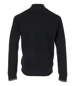 Heren Fred Perry Sweater Waffle Stitch Half Zip Jumper