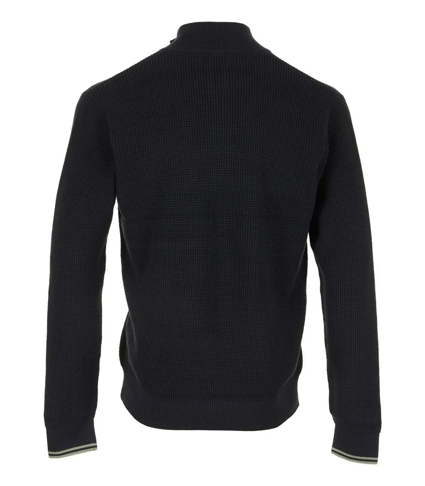 Heren Fred Perry Sweater Waffle Stitch Half Zip Jumper