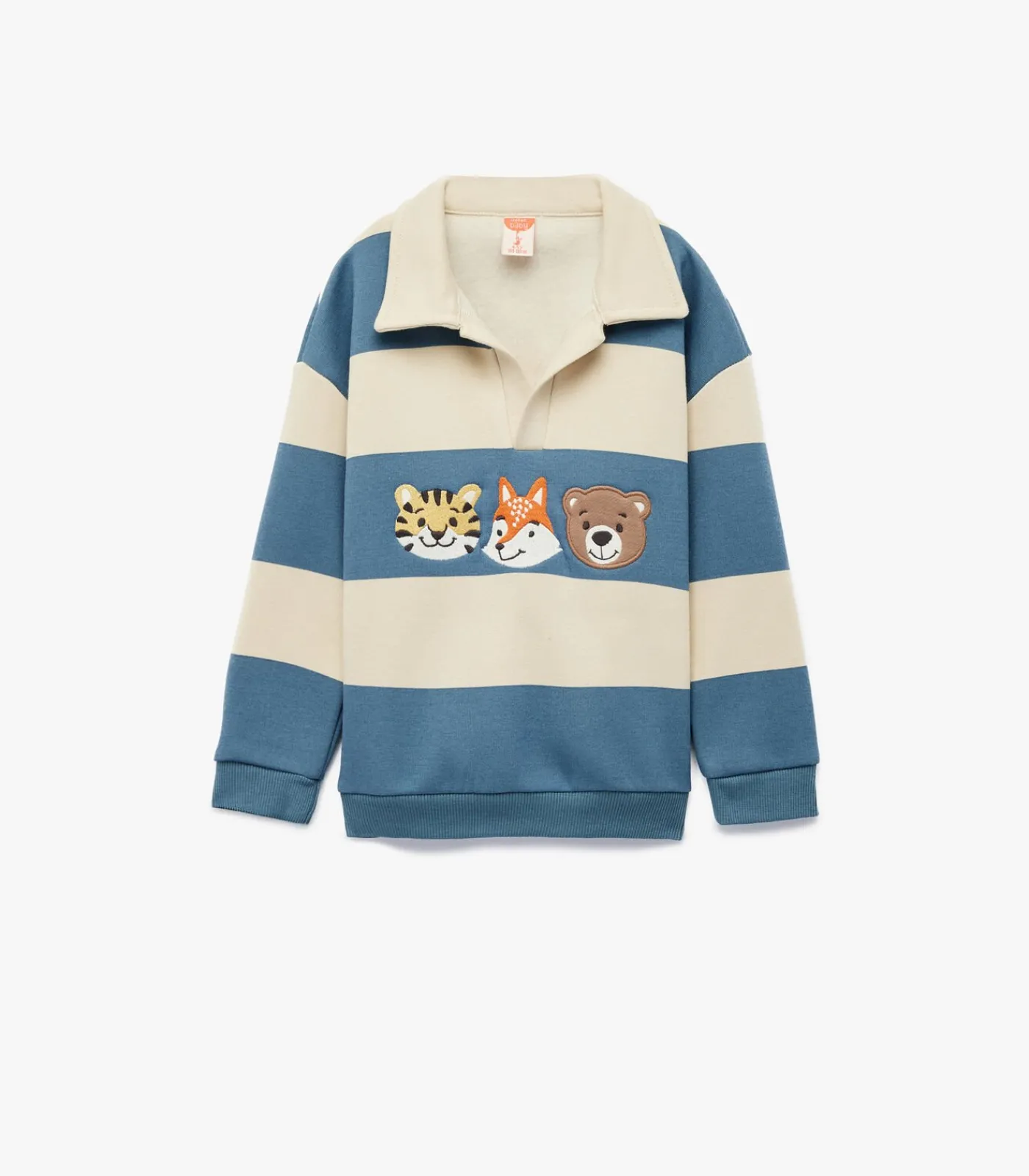 Kinderen Koton Sweatshirt Dierenprint Lange Mouwen Met Kraag