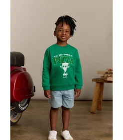 Hot Sweatshirt met pizzalogo en ronde hals Kinderen Truien & Vesten