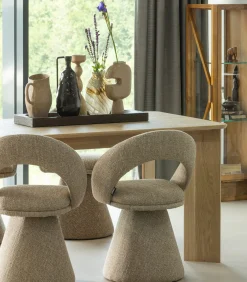 WOOOD Tablo Eettafel Afgerond DL 180 cm - Eikenhout - Transparant