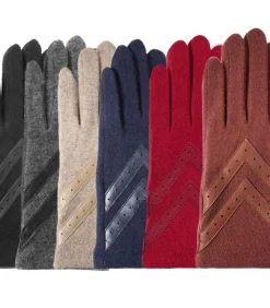 New Tactiele handschoenen van wol voor dames Rood DAMES Handschoenen