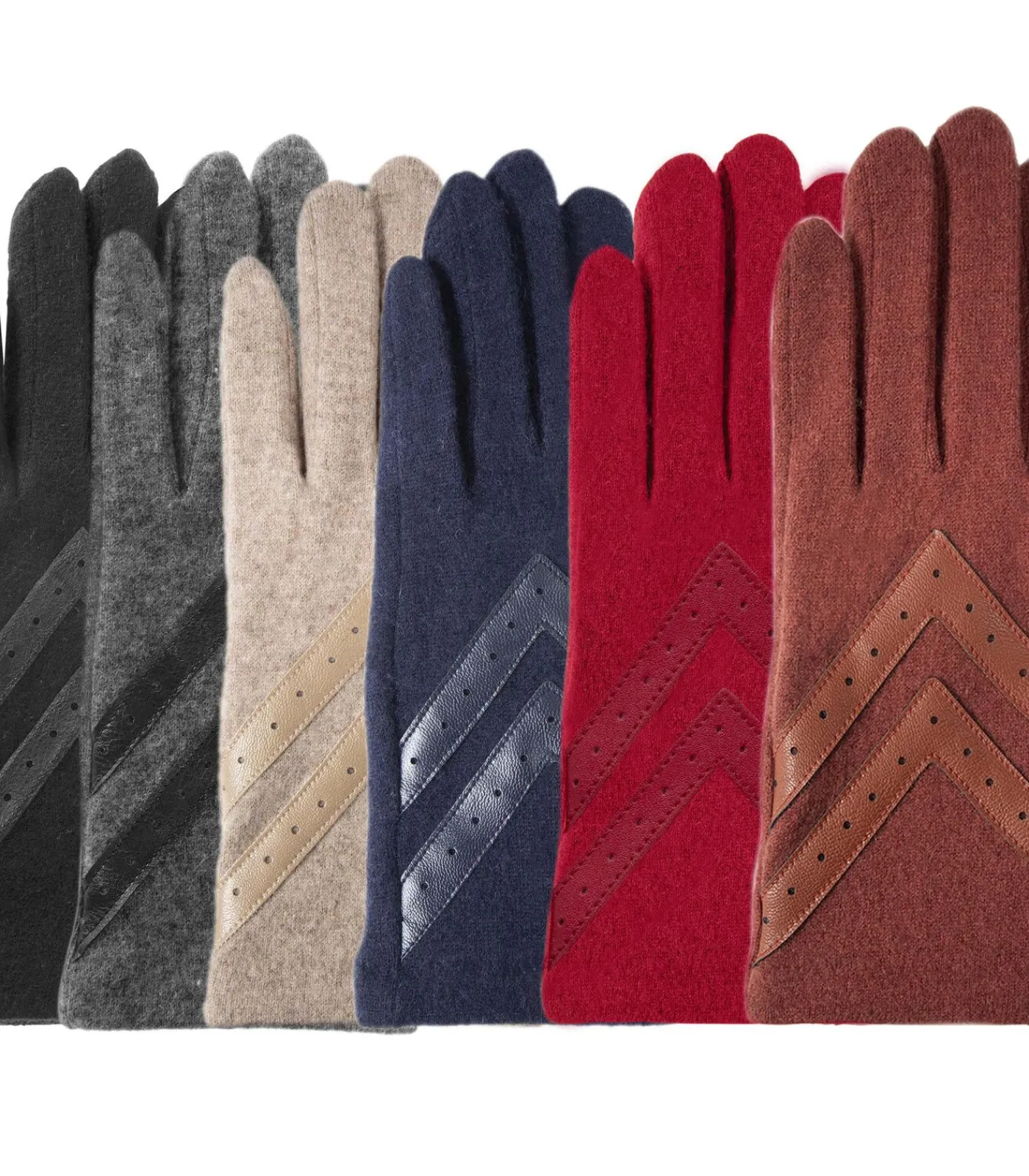 New Tactiele handschoenen van wol voor dames Rood DAMES Handschoenen