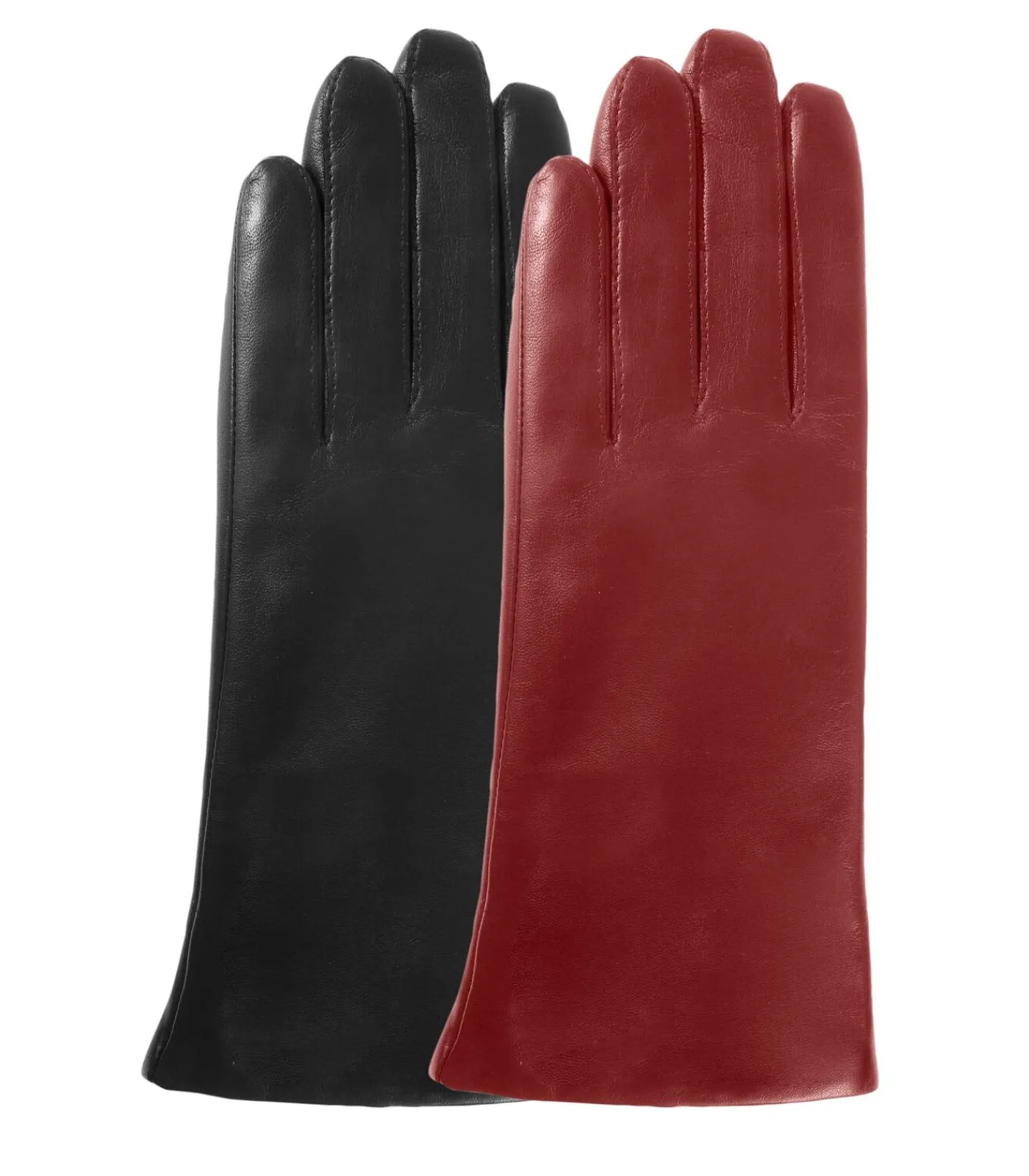 DAMES ISOTONER Tactiele leren dameshandschoenen met zwarte voering