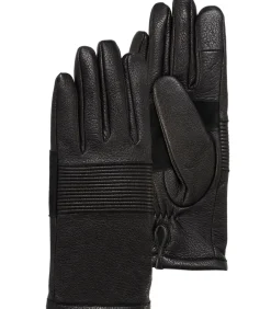 Outlet Tactiele leren fietshandschoenen voor dames Zwart DAMES Handschoenen