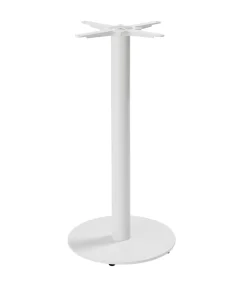 Outlet Tafel hoog rond 60 cm witte poot en zwarte marmeren bekleding Tafels