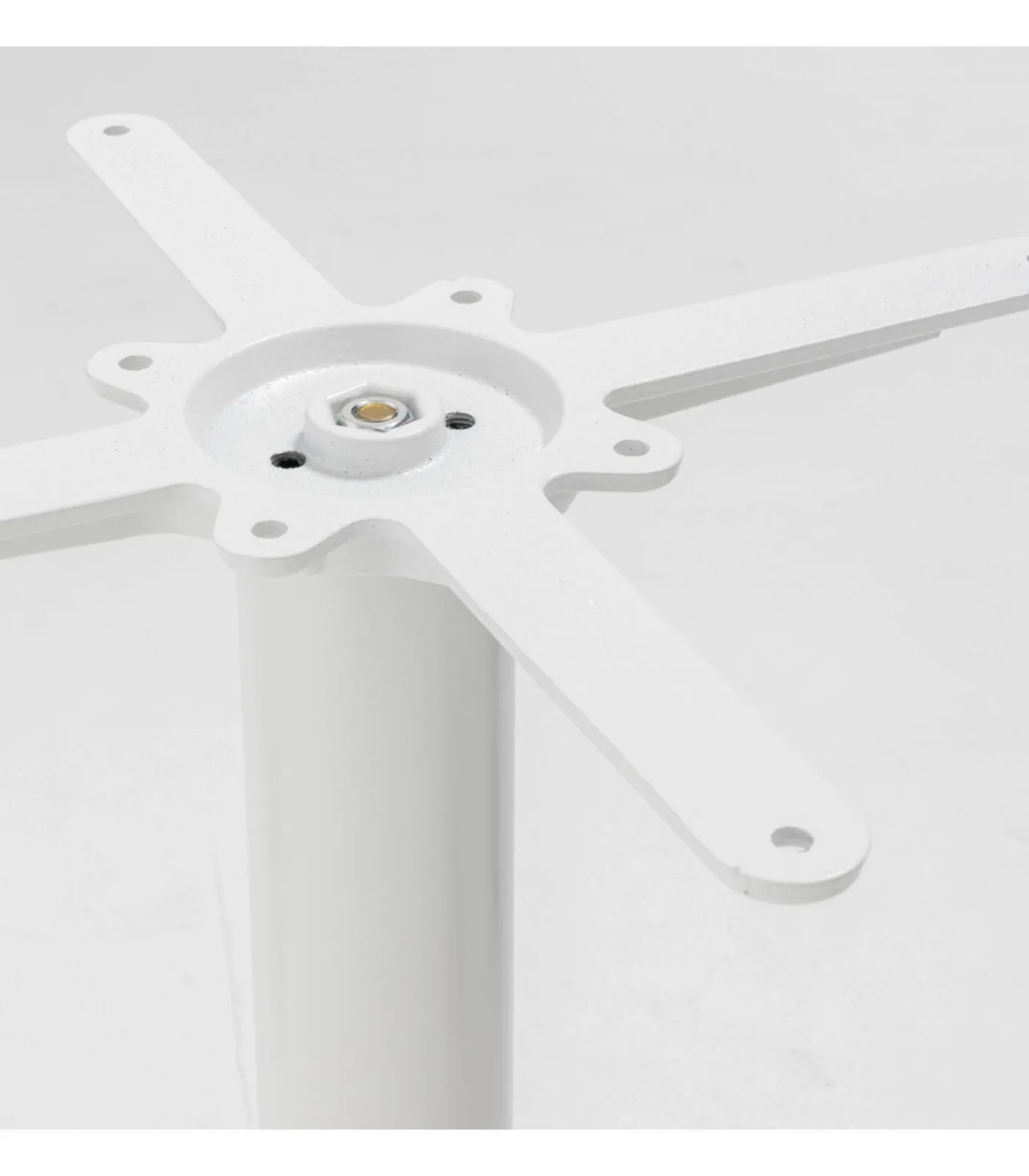 Oviala Tafel hoog rond 60 cm witte poot en lichtgrijze betonnen bekleding