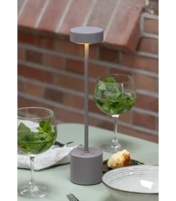 Leitmotiv Tafellamp Ganar Led - Grijs - 8x8x37.5cm