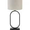 Tafellamp Jamiri/Livigno - Zwart/Naturel - Ø30x67cm Tafellampen