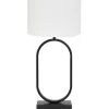 Online Tafellamp Jamiri/Polycotton - Zwart/Wit - Ø30x67cm Tafellampen