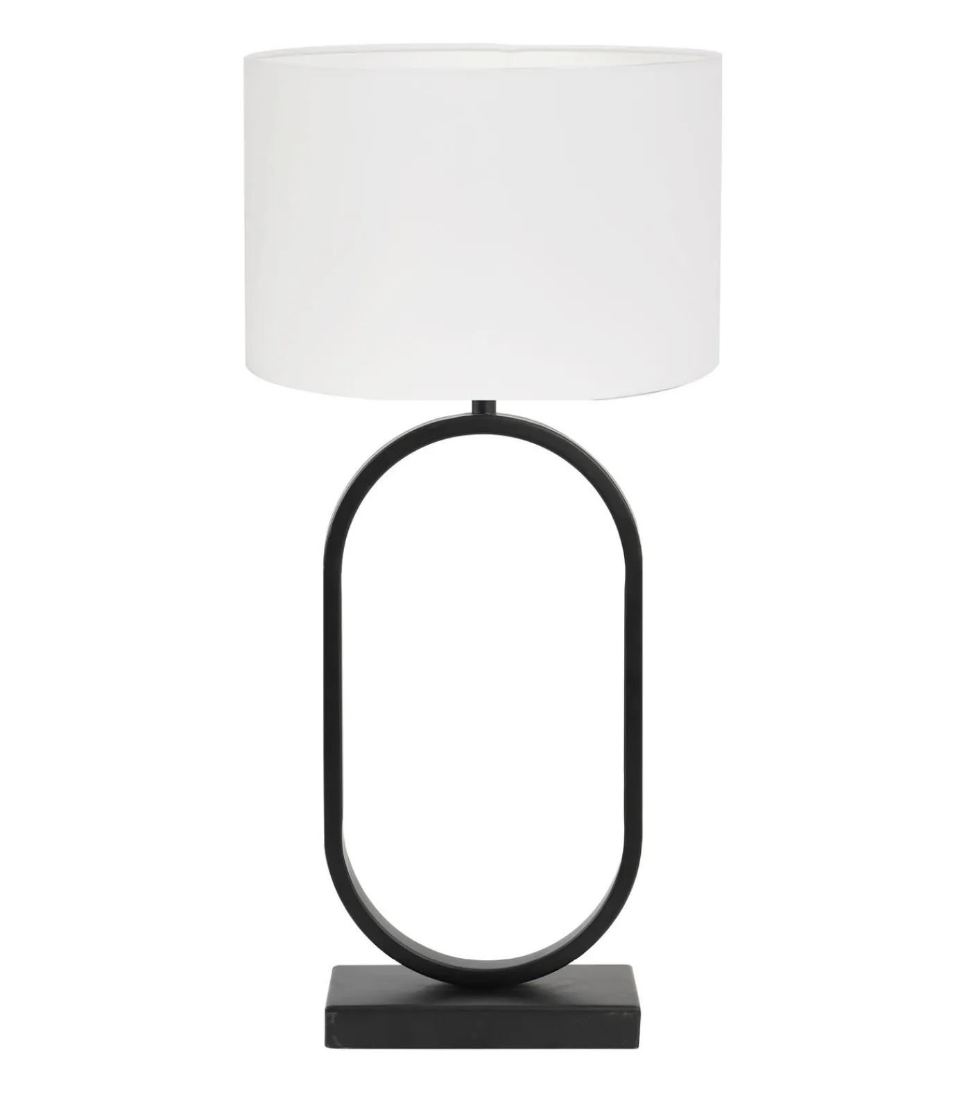 Online Tafellamp Jamiri/Polycotton - Zwart/Wit - Ø30x67cm Tafellampen