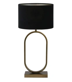 Light & Living Tafellamp Jamiri/Velours - Ant, Brons/Zwart - Ø30x67cm