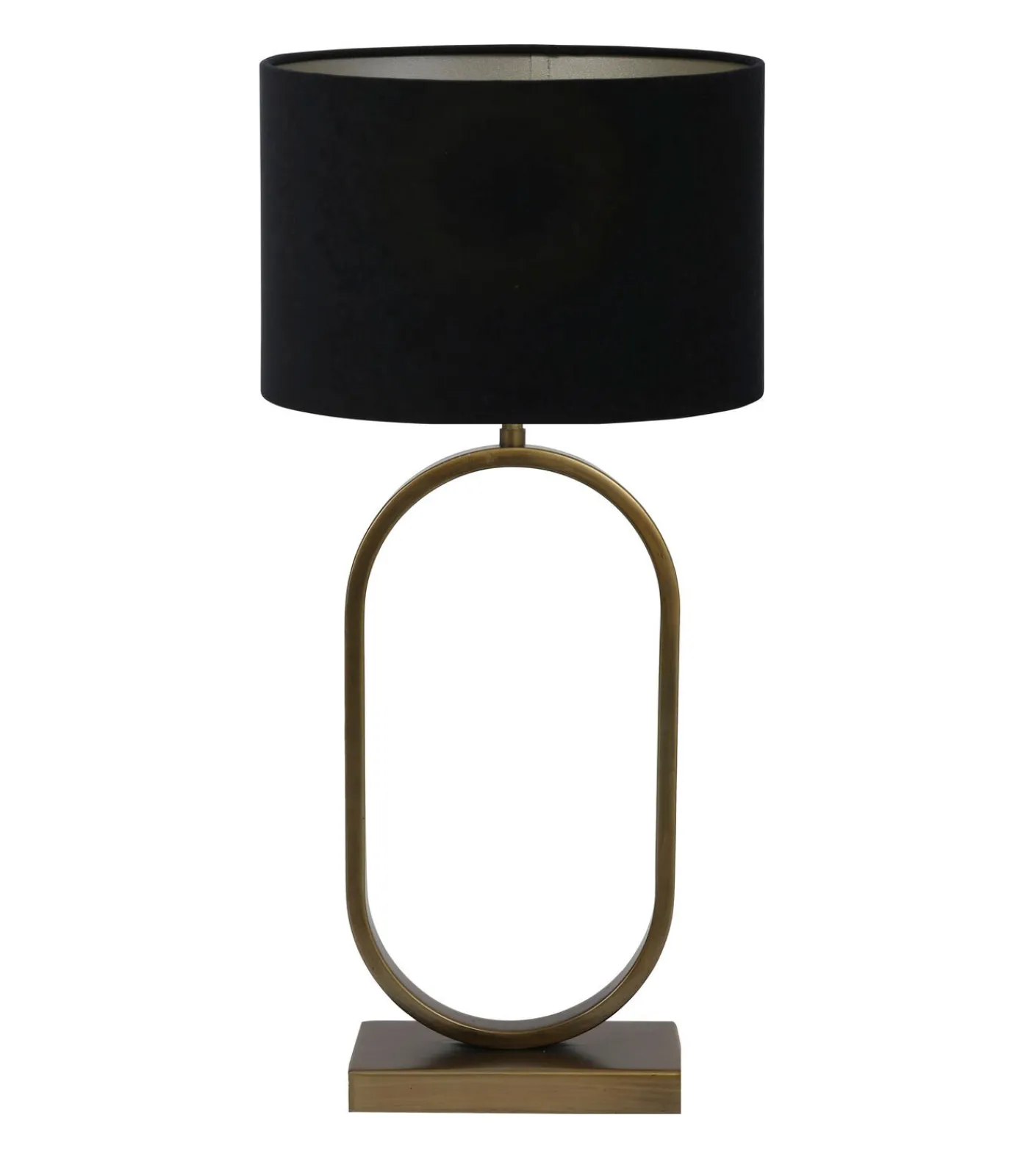 Light & Living Tafellamp Jamiri/Velours - Ant, Brons/Zwart - Ø30x67cm