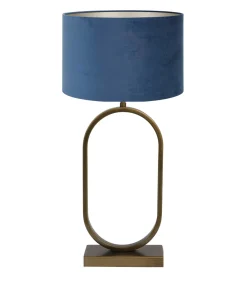 Clearance Tafellamp Jamiri/Velours - Ant, Brons/Petrol - Ø30x67cm Tafellampen